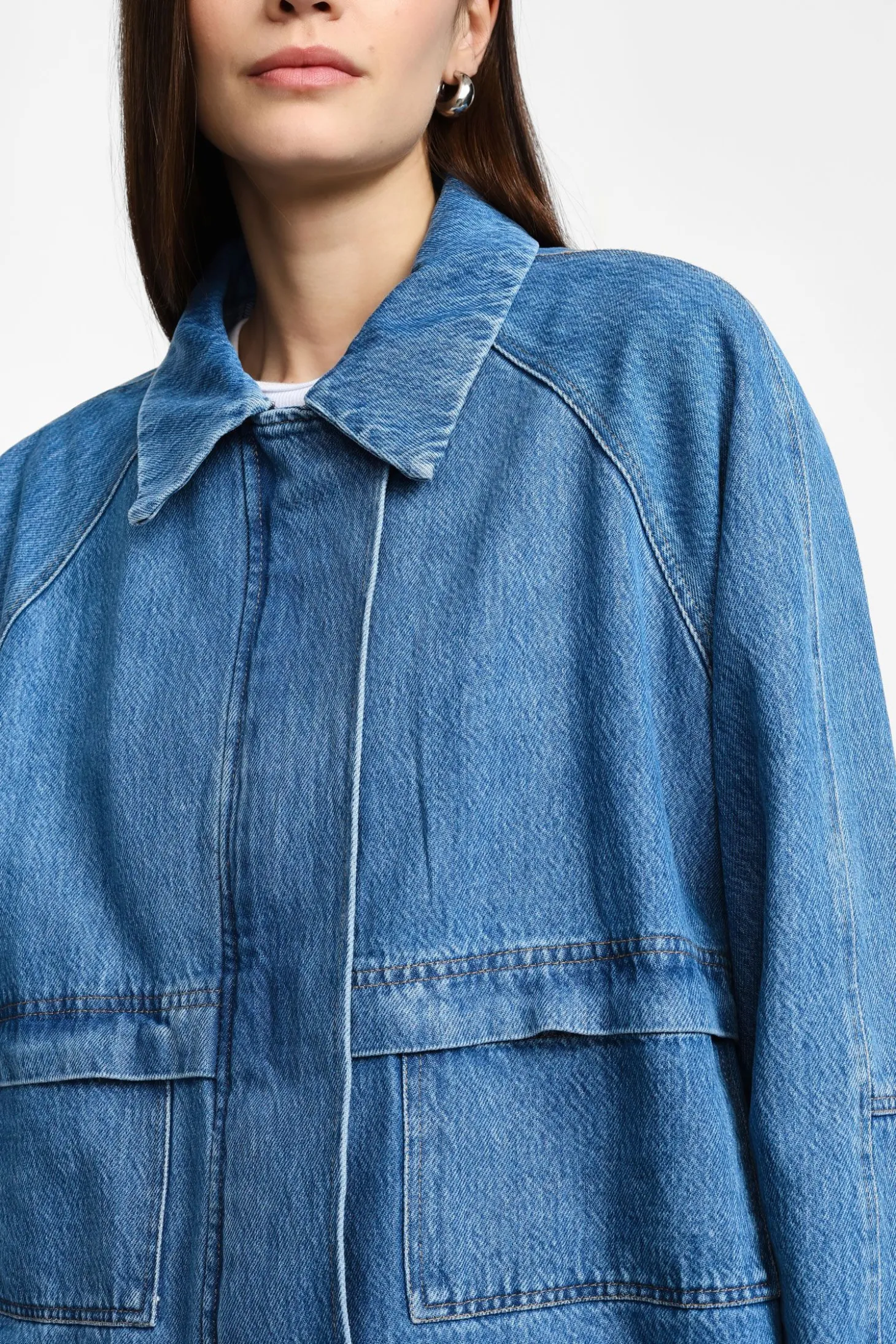 Giacca denim con chiusura zip