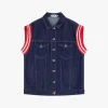Gilet di jeans con bottoni e tasche