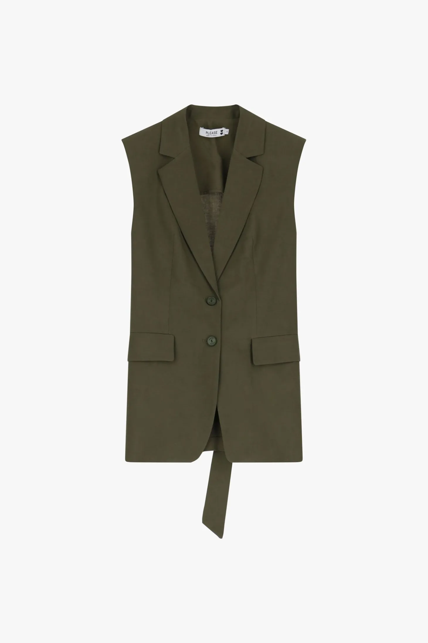 Gilet lungo monopetto con fusciacca