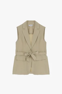 Gilet lungo monopetto con fusciacca