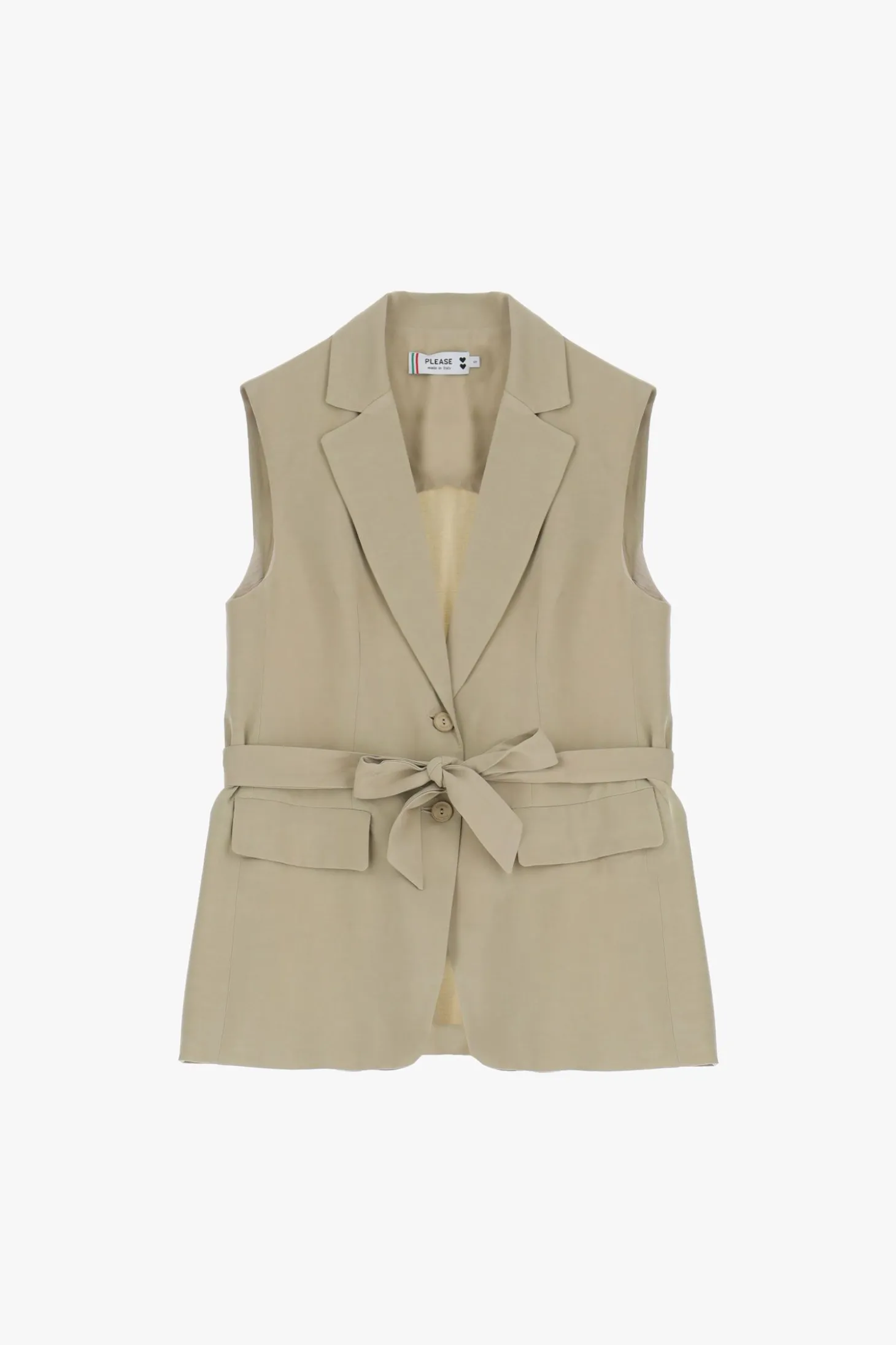Gilet lungo monopetto con fusciacca
