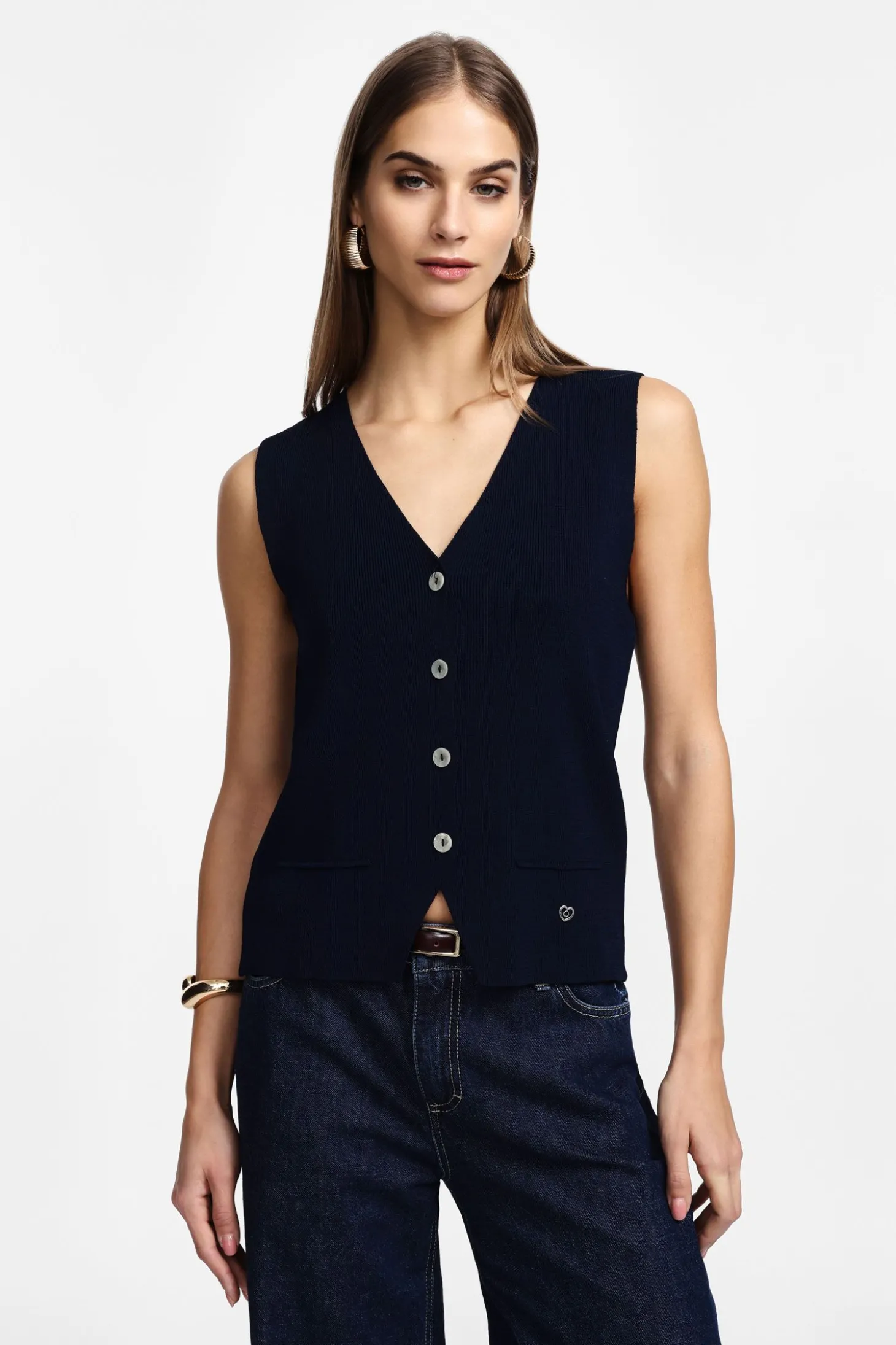 Gilet senza maniche scollo a v