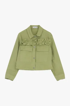 Giubbotto camicia con bottoni e ruches