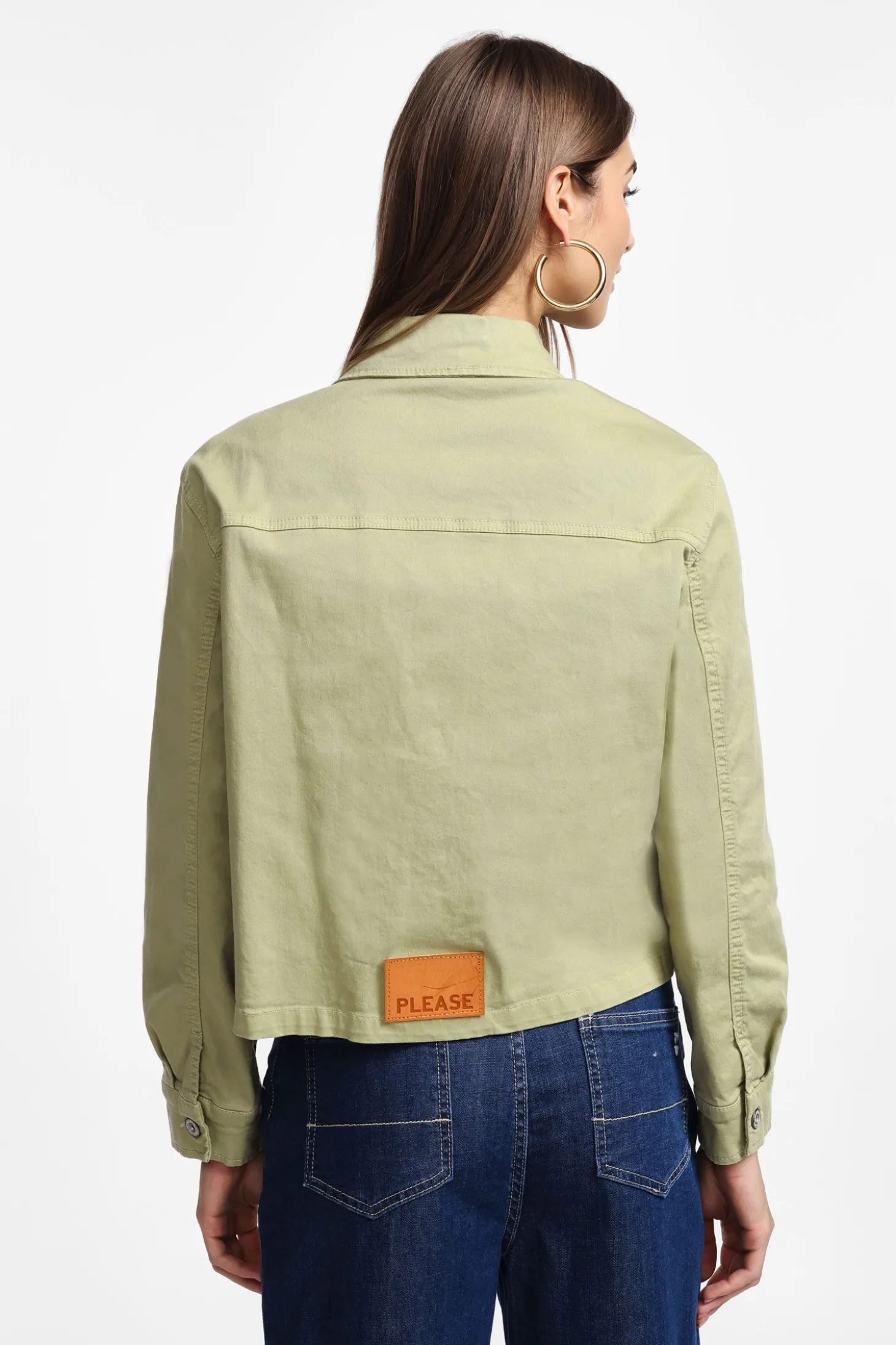 Giubbotto camicia con bottoni e ruches