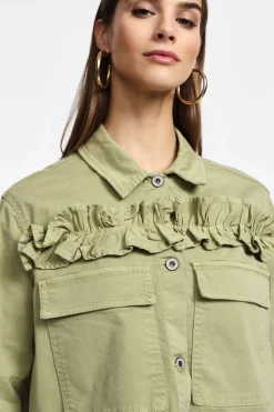 Giubbotto camicia con bottoni e ruches