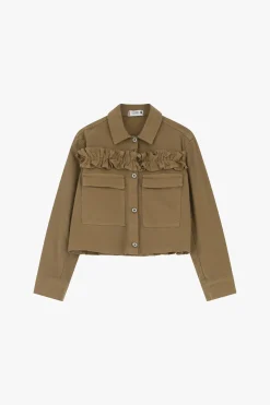 Giubbotto camicia con bottoni e ruches