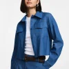 Giubbotto camicia effetto denim