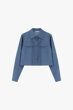 Giubbotto camicia effetto denim