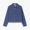 Giubbotto denim a righe con bottoni