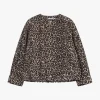 Giubbotto denim animalier con girocollo