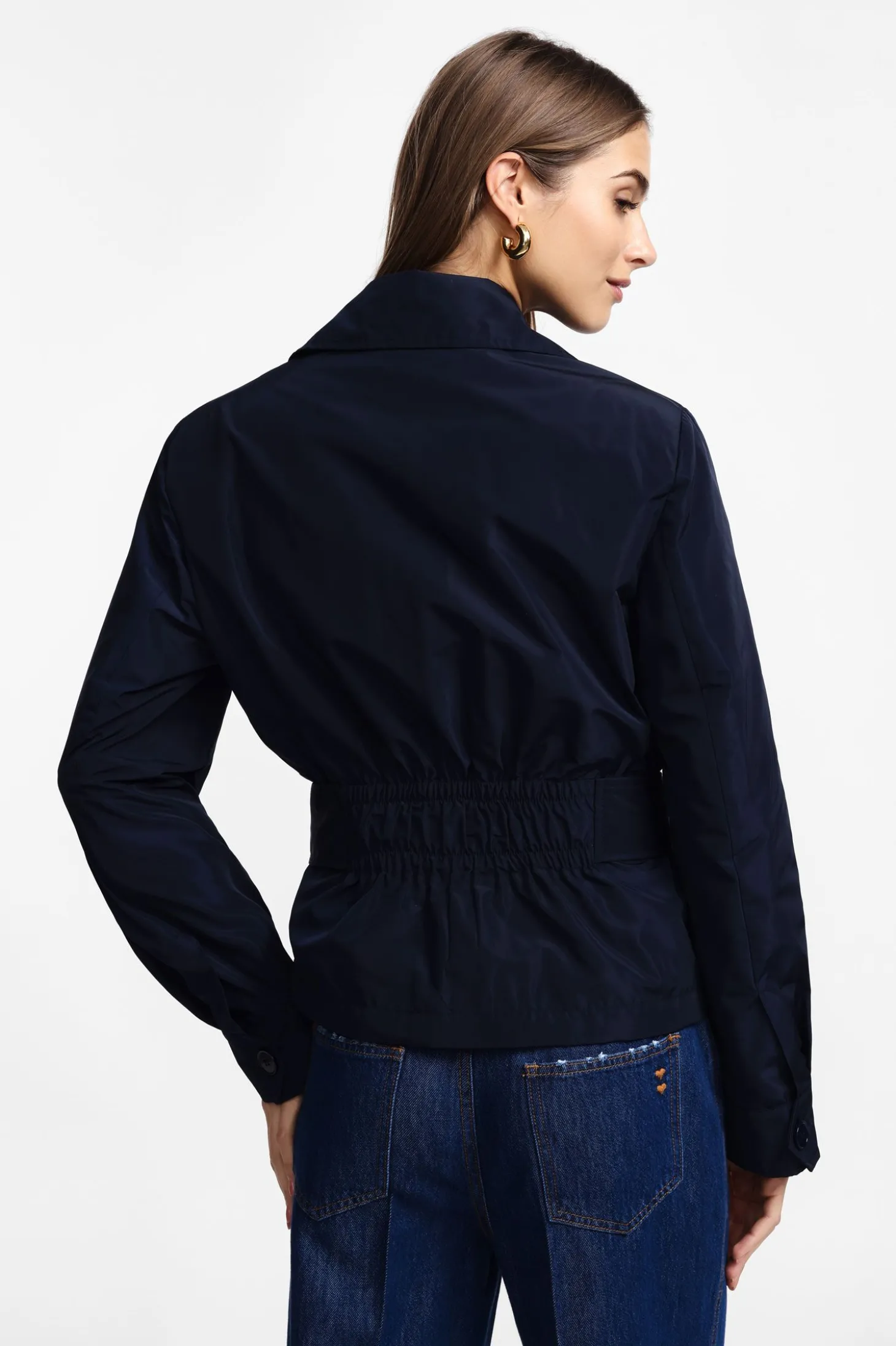 Giubbotto stile trench con chiusura doppiopetto