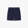 Gonna corta in denim con spacco