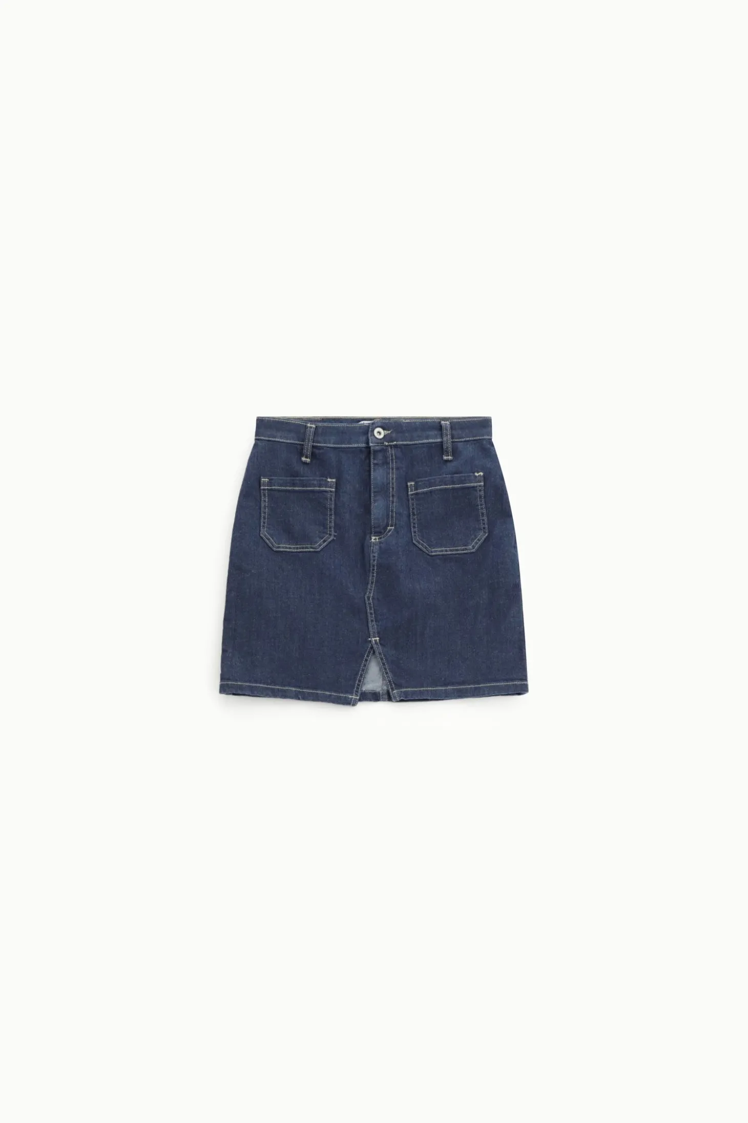 Gonna corta in denim con spacco