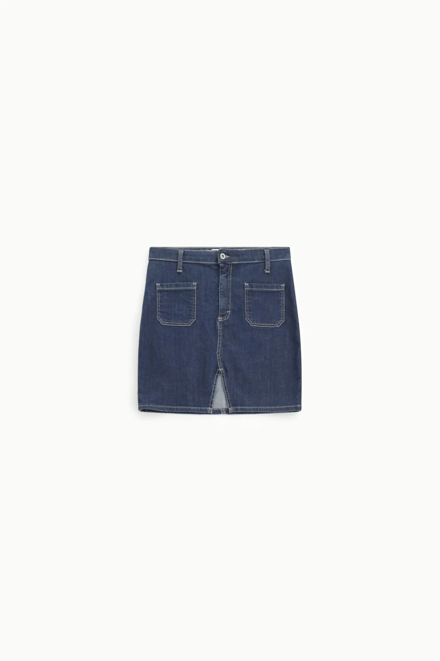 Gonna corta in denim con spacco