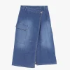 Gonna midi in denim a portafoglio con tasca