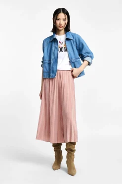 Gonna plissettata vita alta filo lurex
