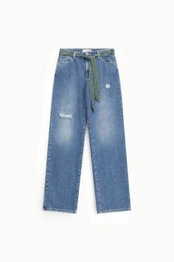 Jeans a gamba ampia con cintura