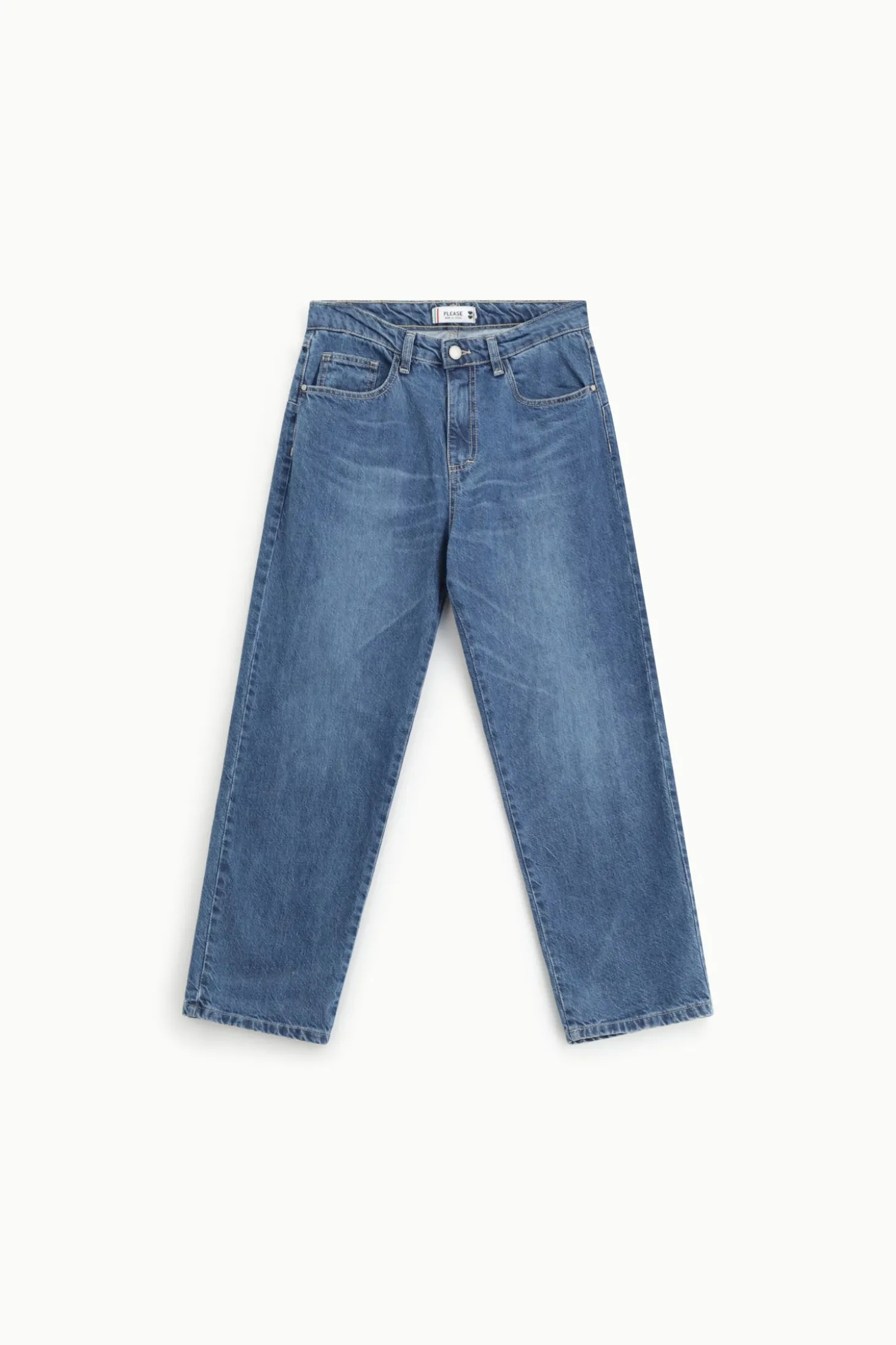 Jeans a gamba dritta vita alta