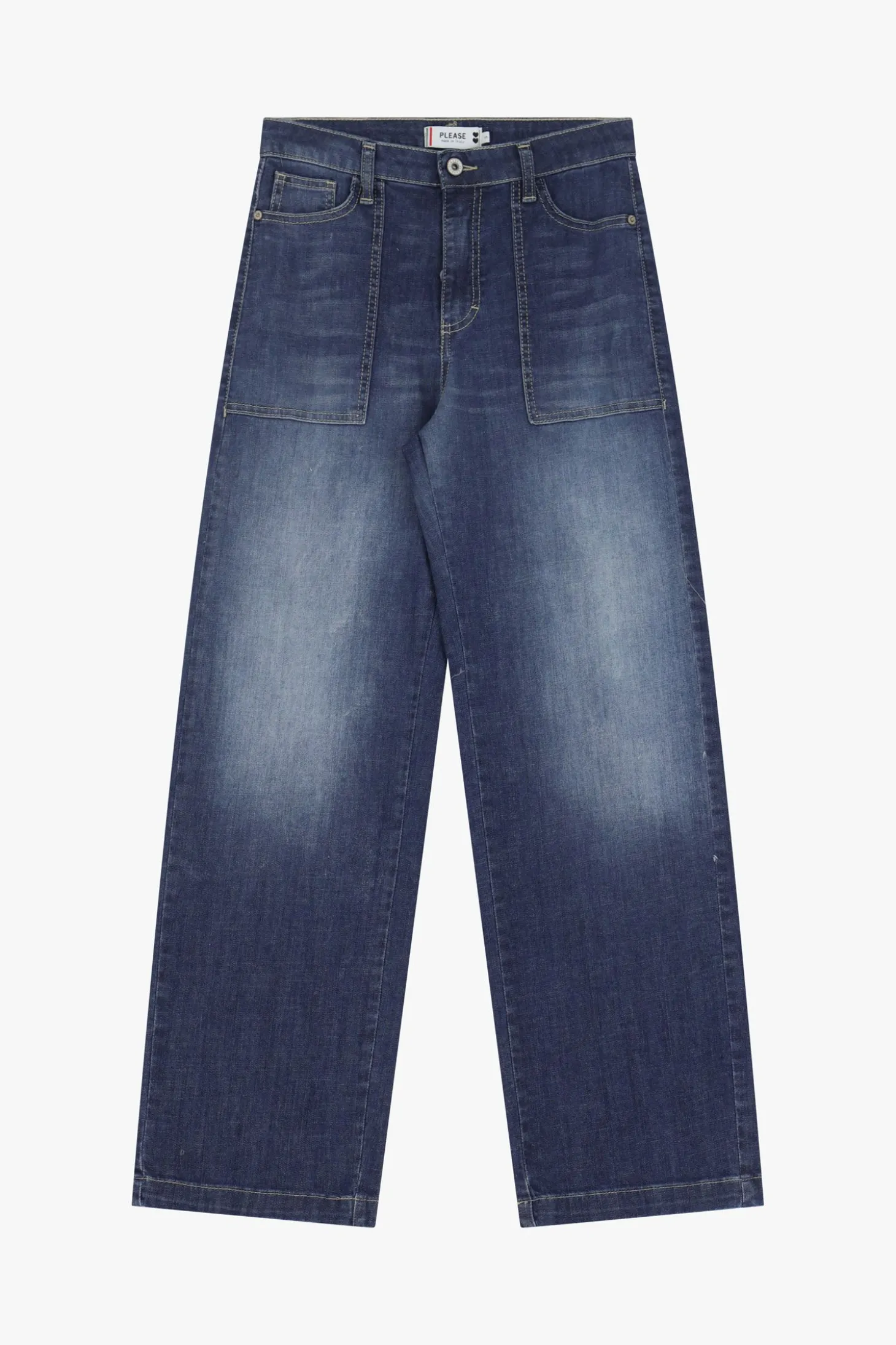 Jeans a gamba larga con tasche