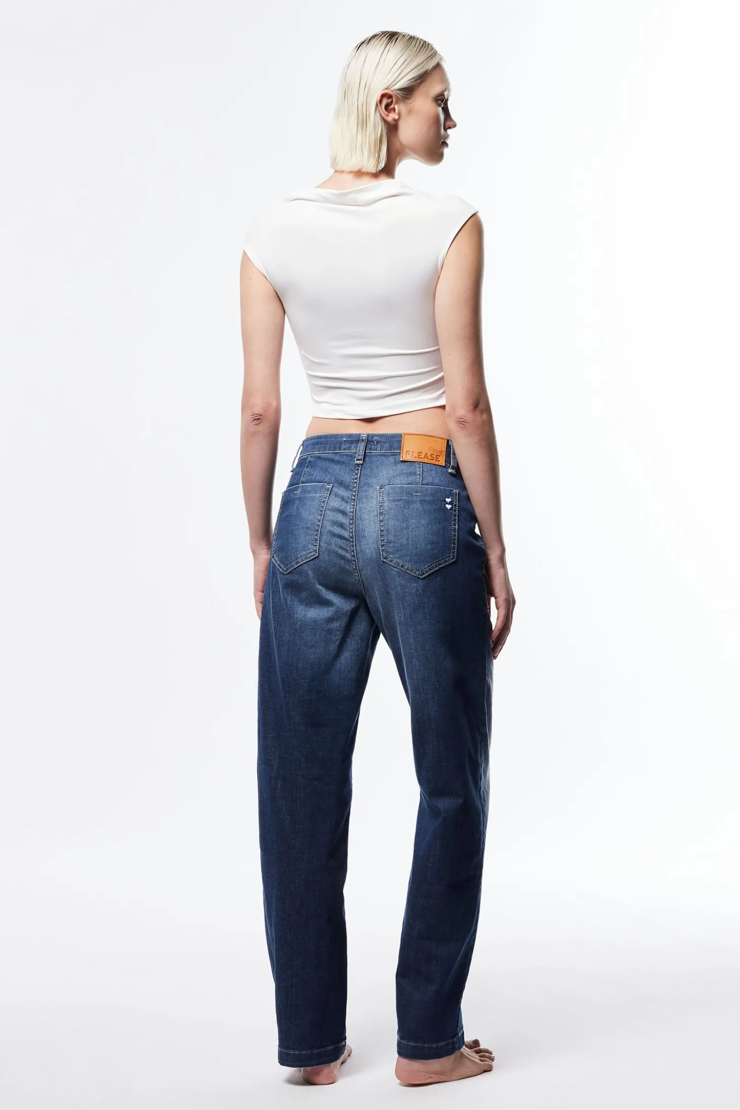 Jeans a gamba larga con tasche