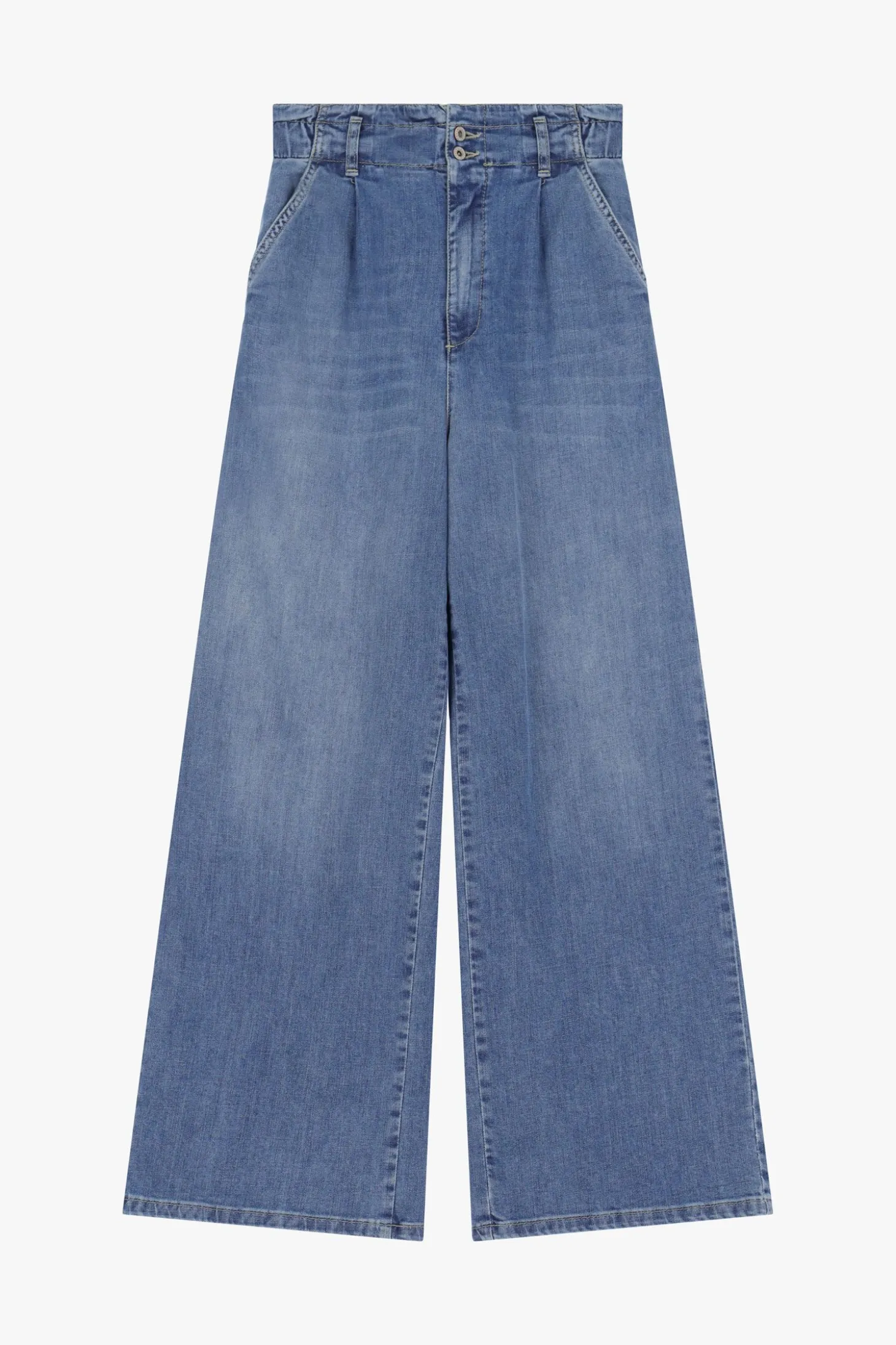 Jeans a gamba larga con vita alta