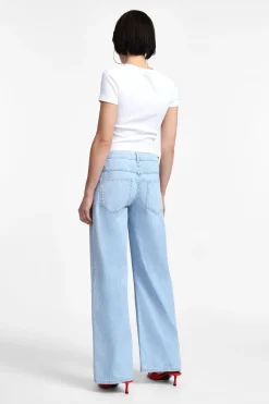 Jeans a gamba larga con vita media