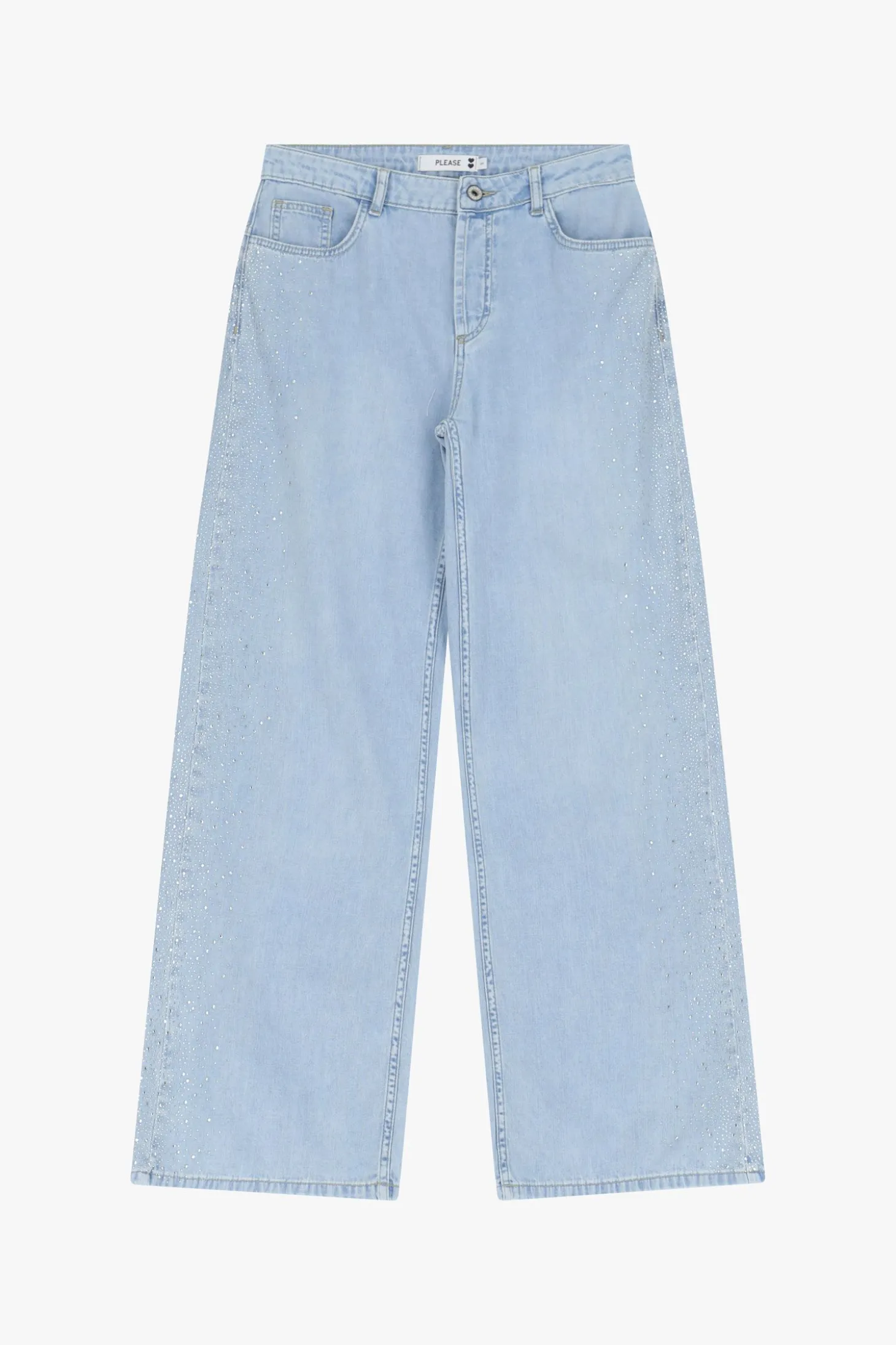 Jeans a gamba larga con vita media