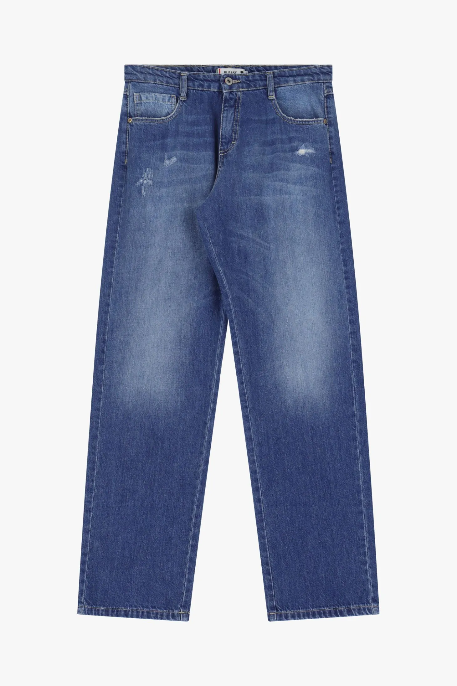 Jeans dritti con microrotture