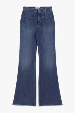 Jeans flare con vita alta e tasche