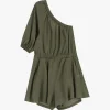 Jumpsuit con maniche e scollo asimmetrico