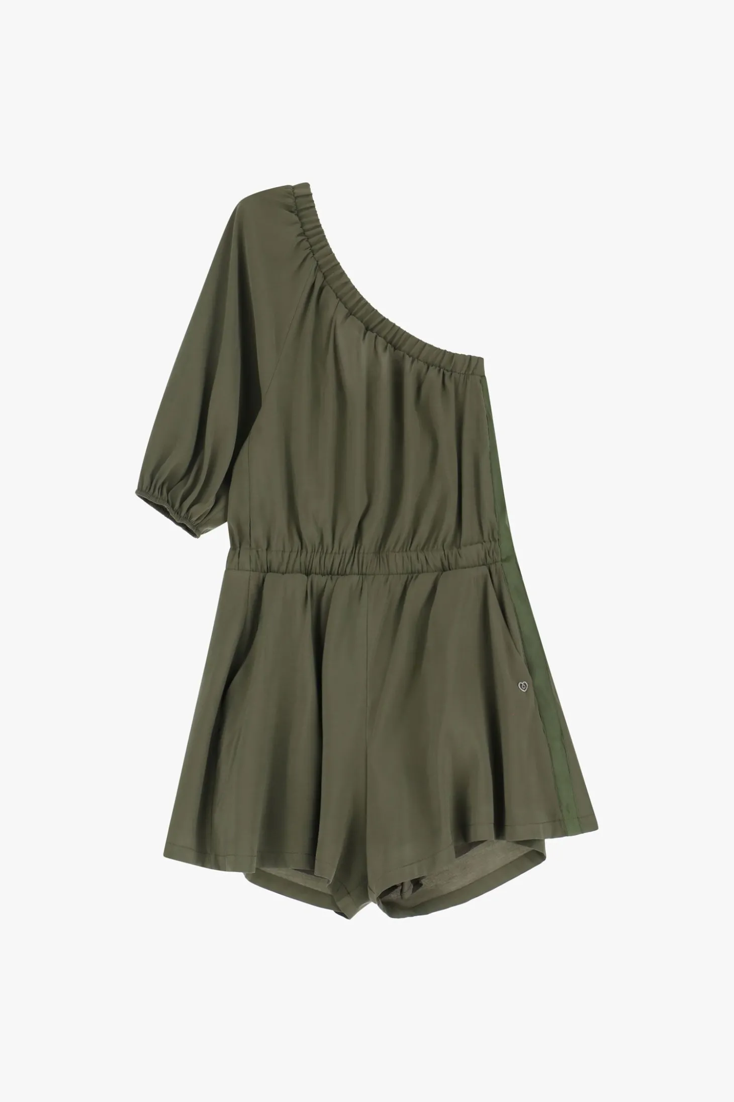 Jumpsuit con maniche e scollo asimmetrico