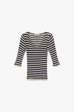 Maglia a righe con scollo a v