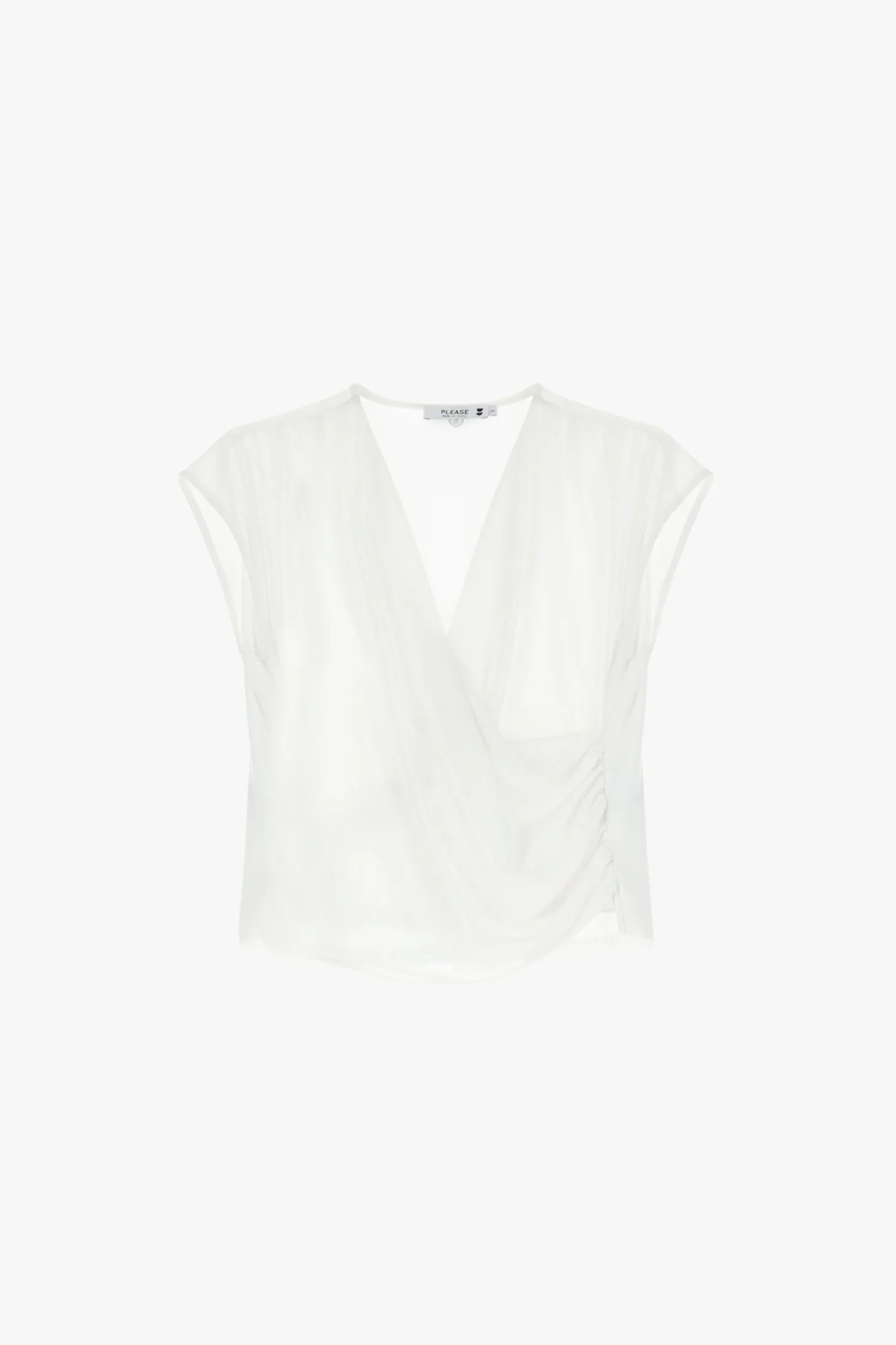 Maglia con scollo a v drappeggiato