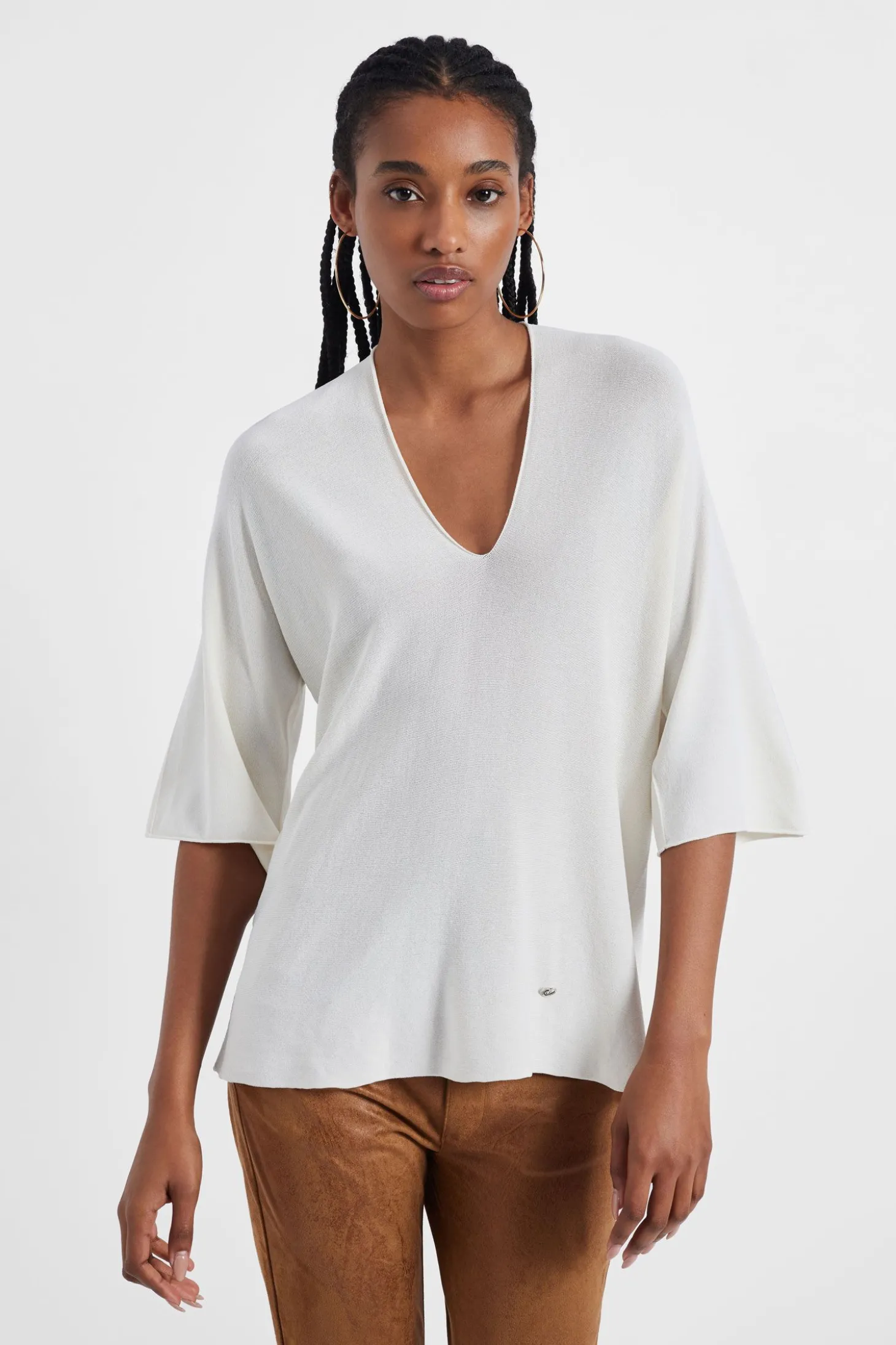 Maglia monocolour con scollo a V