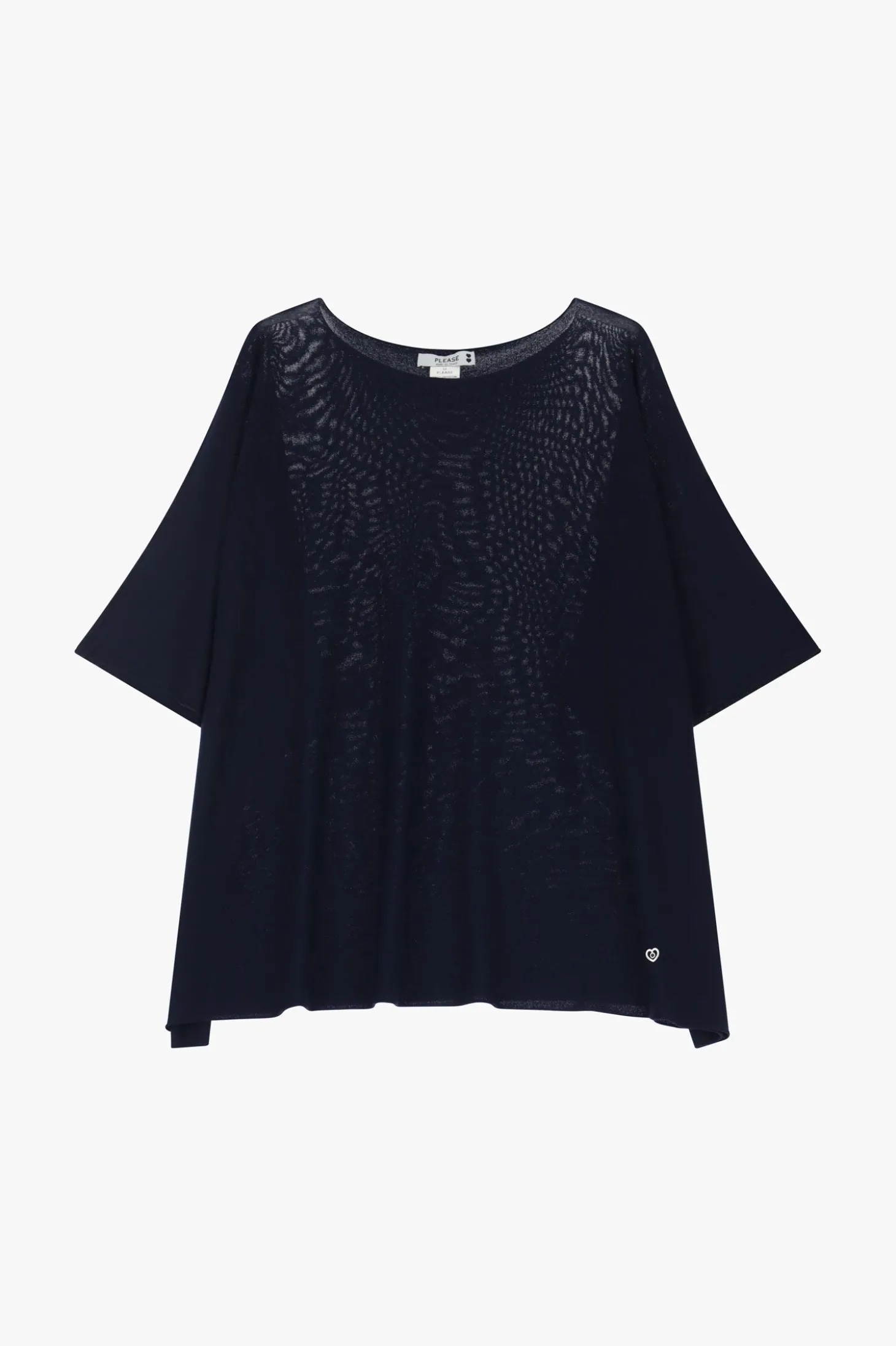 Maglia oversize monocolour con maniche corte risvoltate