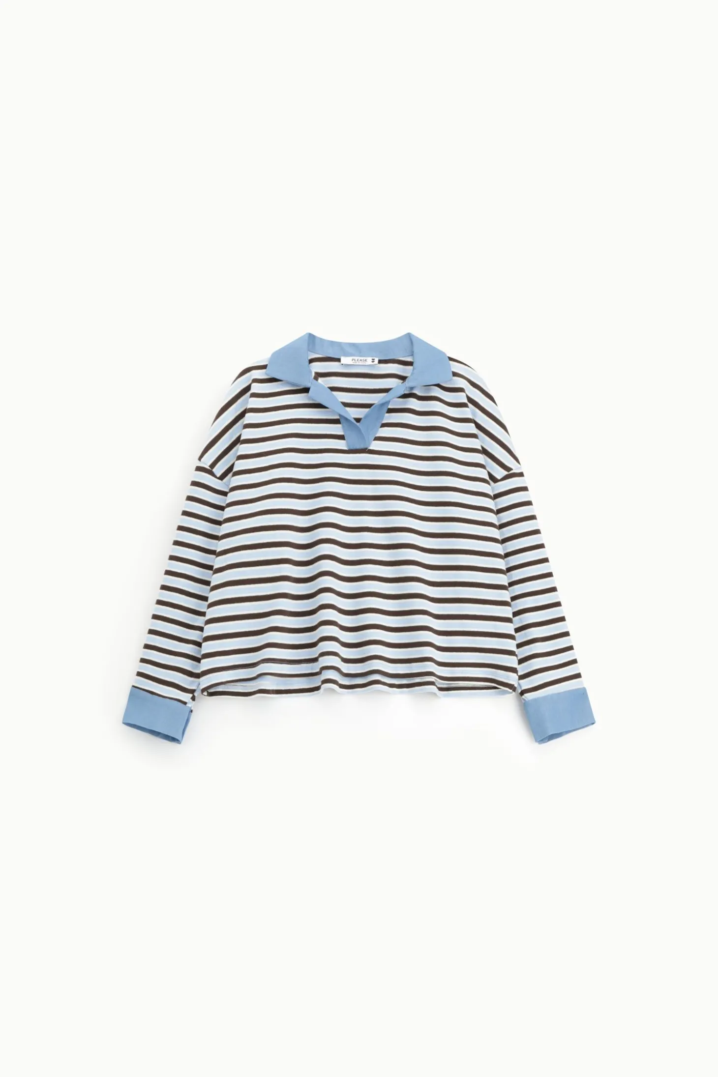 Maglione a righe collo polo