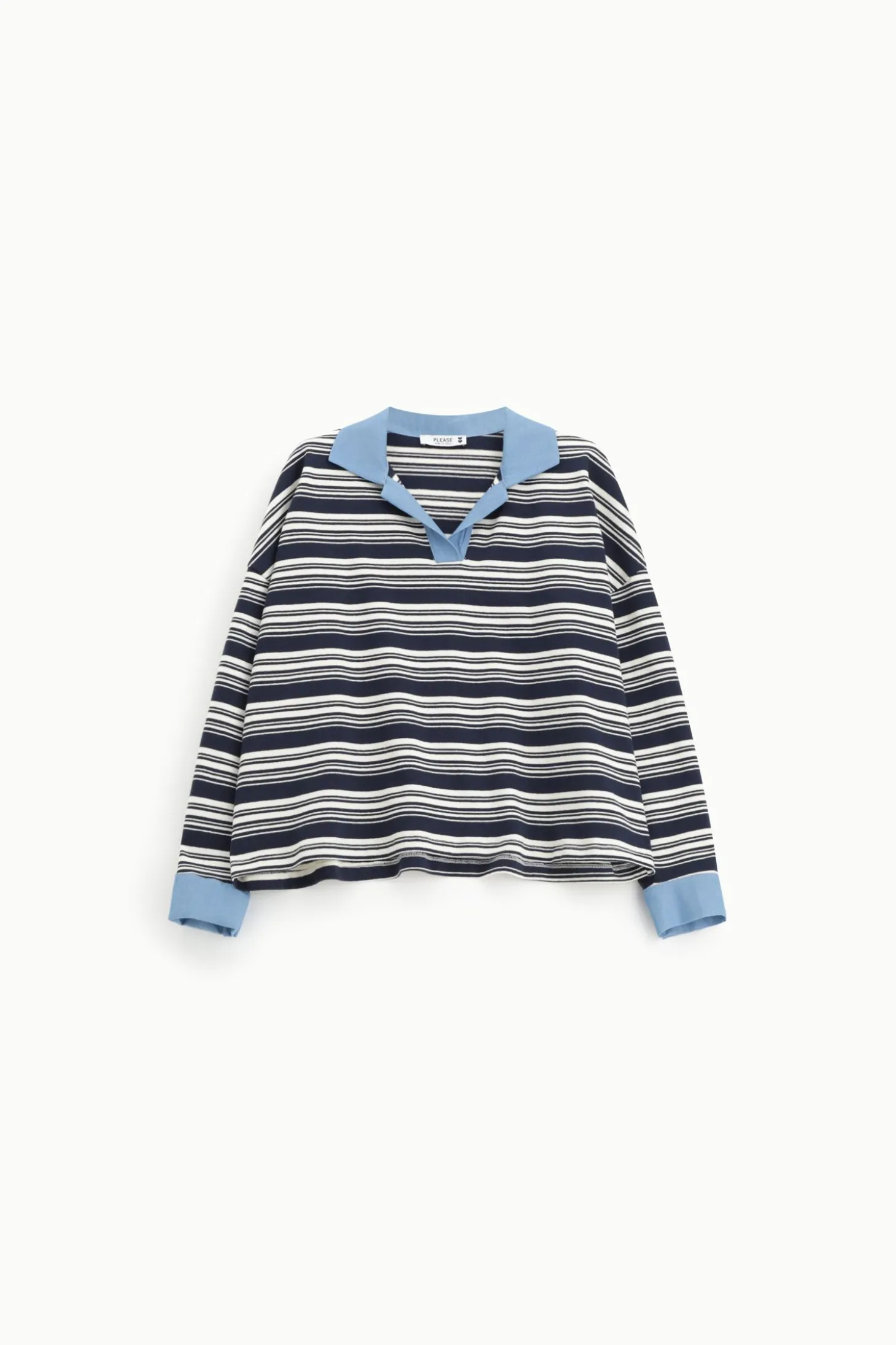 Maglione a righe collo polo