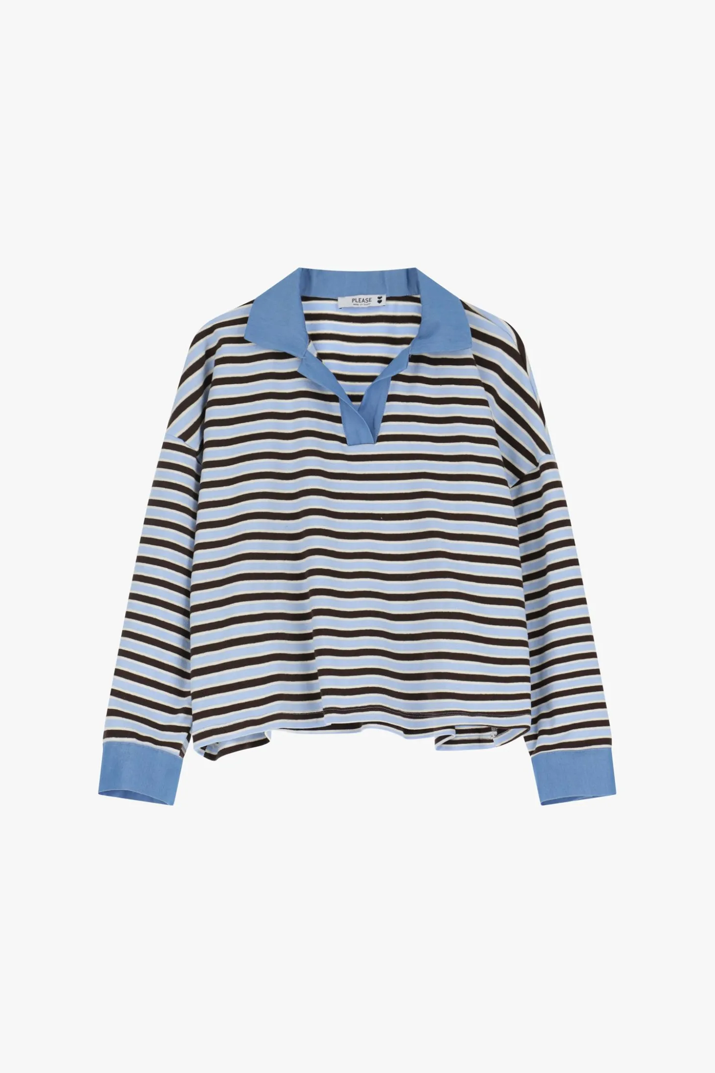 Maglione a righe collo polo