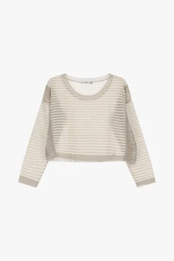 Maglione a righe con maniche lunghe