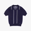 Maglione con colletto e righe