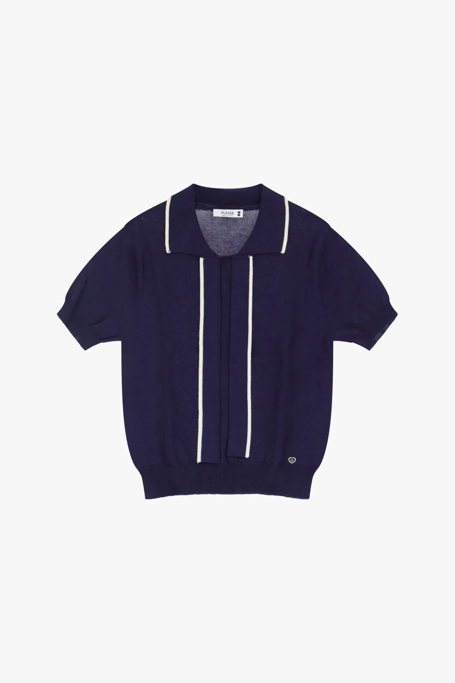 Maglione con colletto e righe