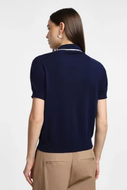 Maglione con colletto e righe