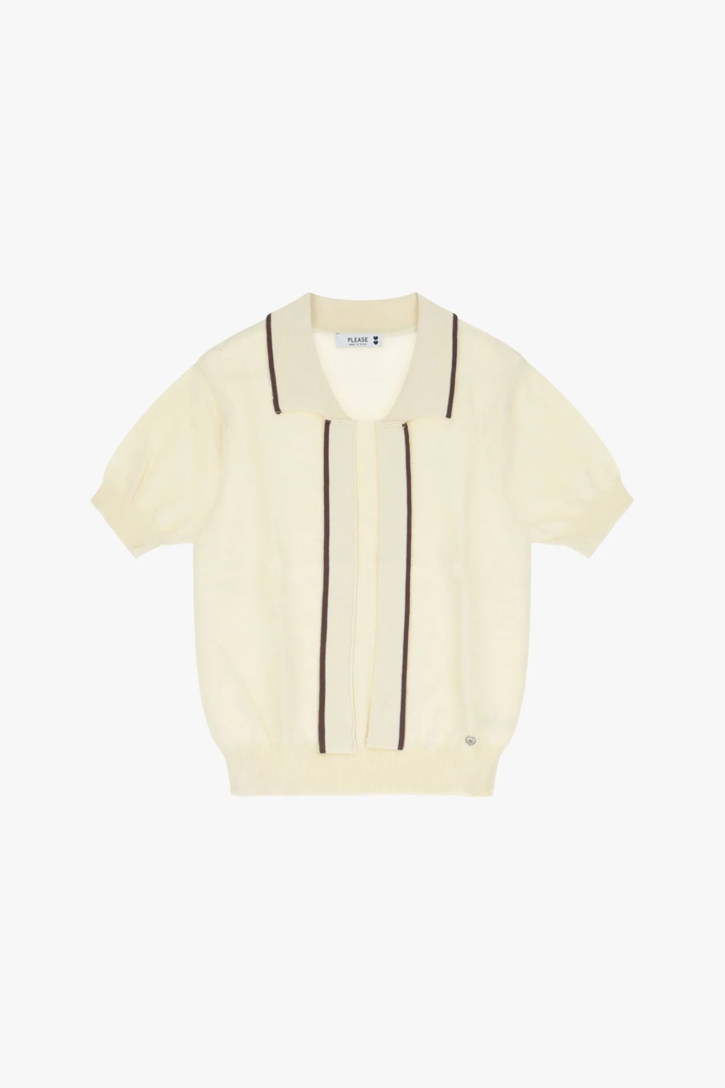 Maglione con colletto e righe