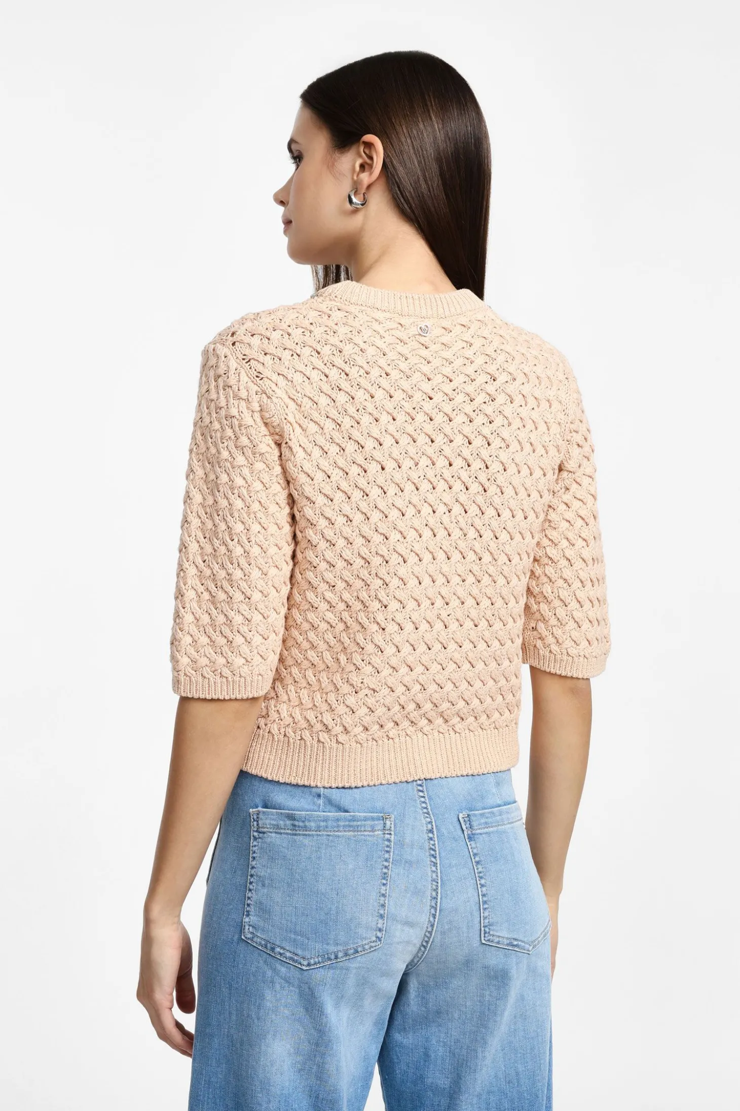 Maglione intrecciato maniche al gomito