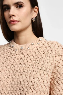 Maglione intrecciato maniche al gomito