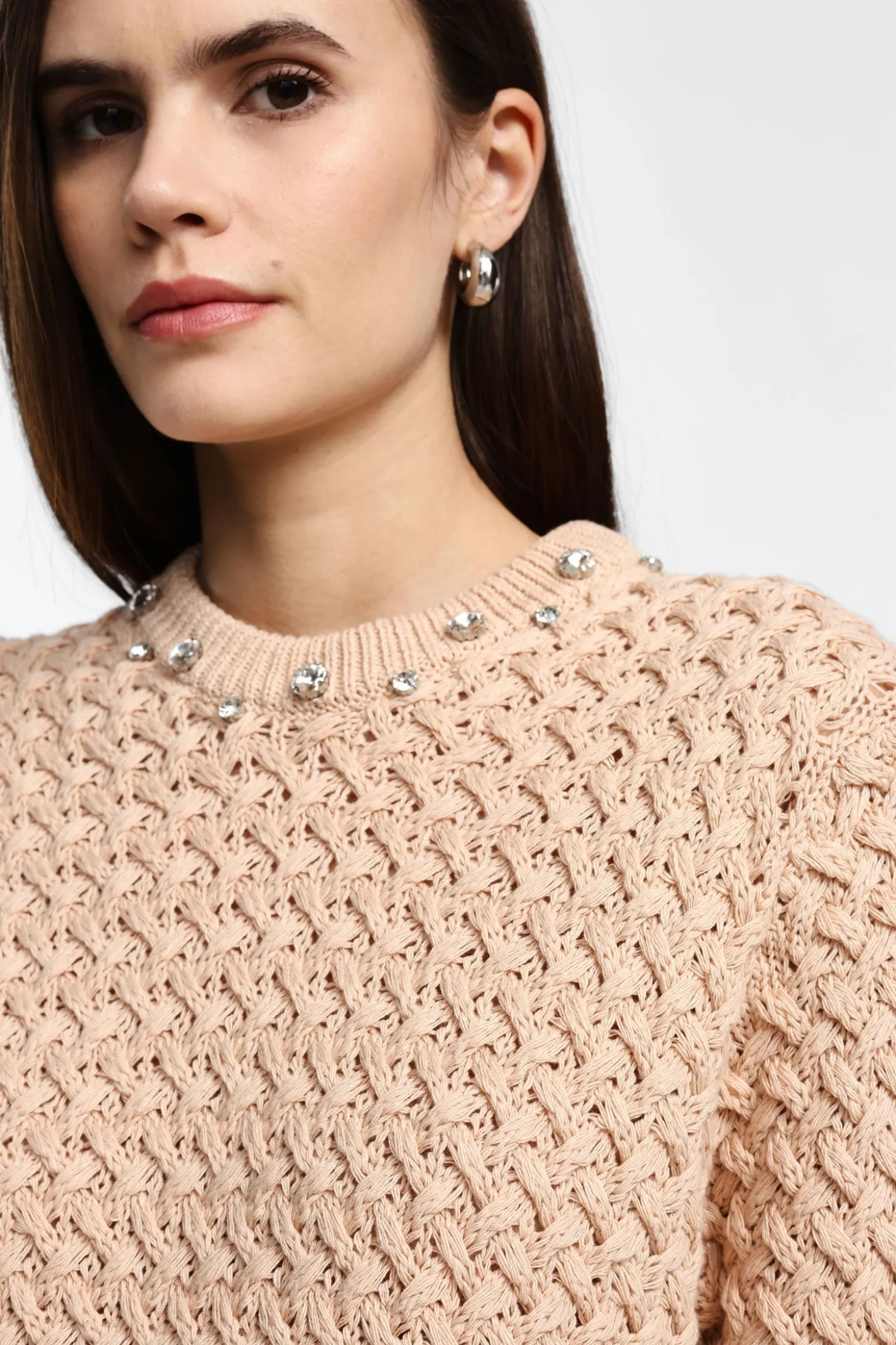 Maglione intrecciato maniche al gomito