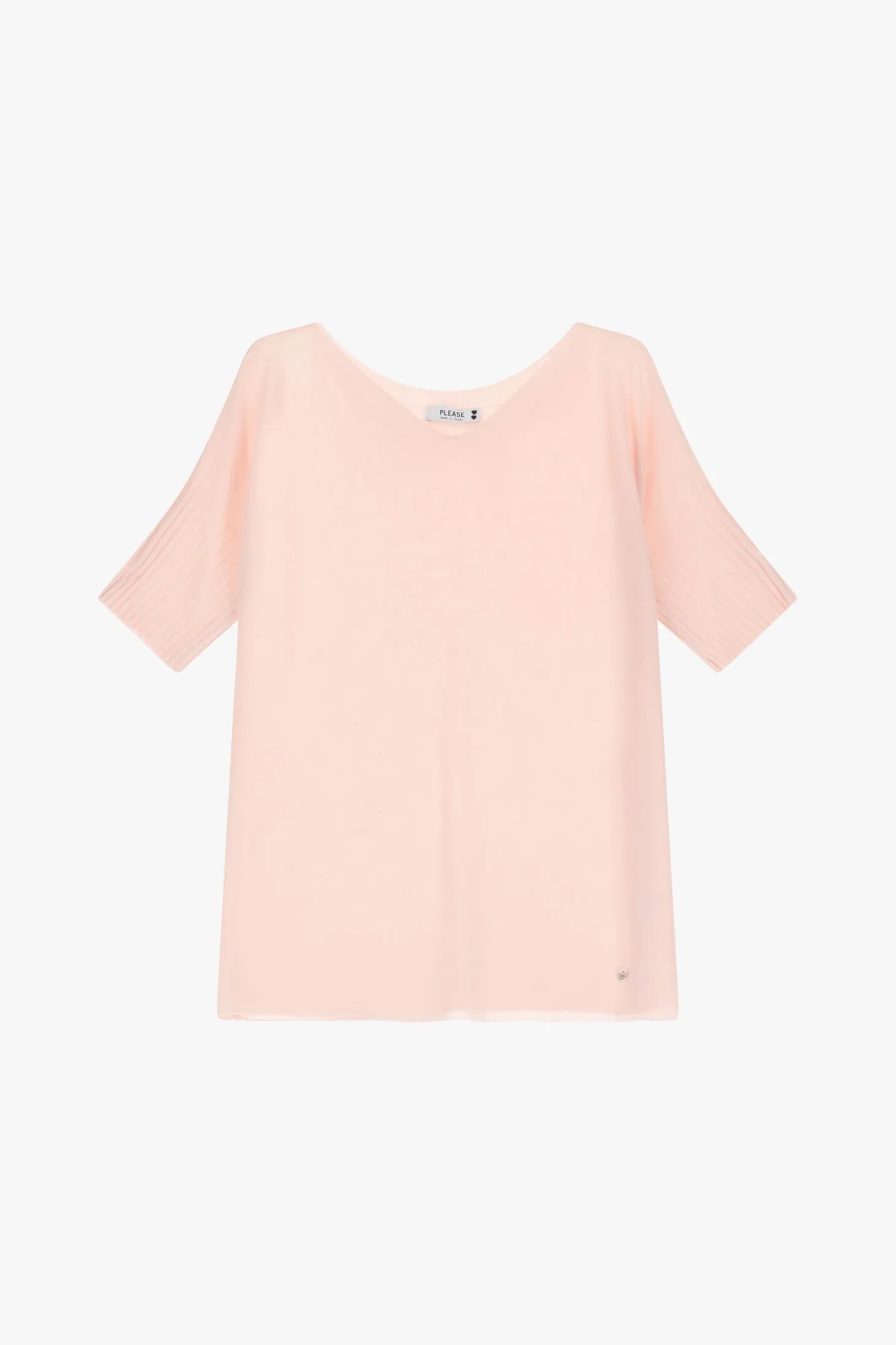 Maglione scollo a v mezze maniche
