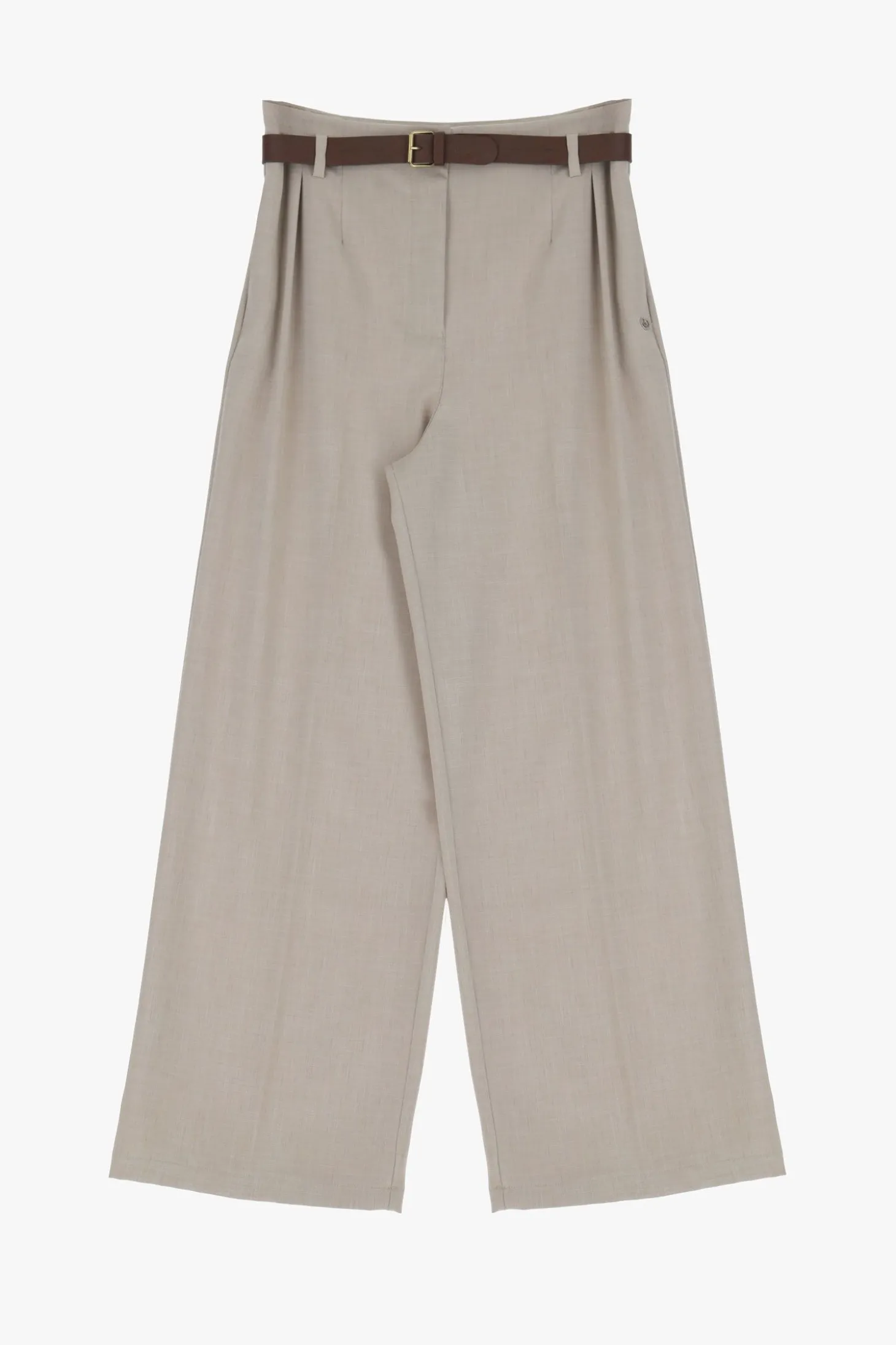 Pantaloni a gamba ampia con cintura