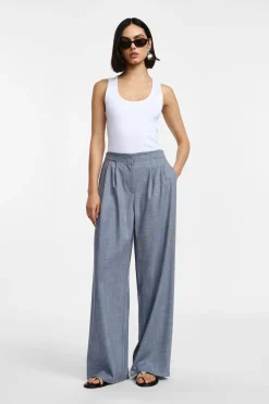 Pantaloni a gamba ampia con vita alta