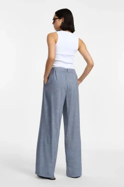 Pantaloni a gamba ampia con vita alta